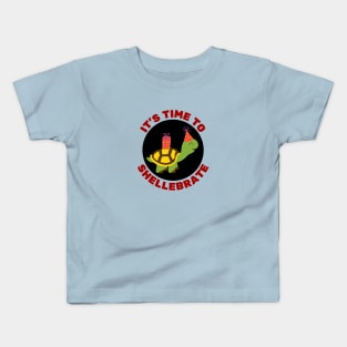 It's Time To Shellebrate | Turtle Pun Kids T-Shirt